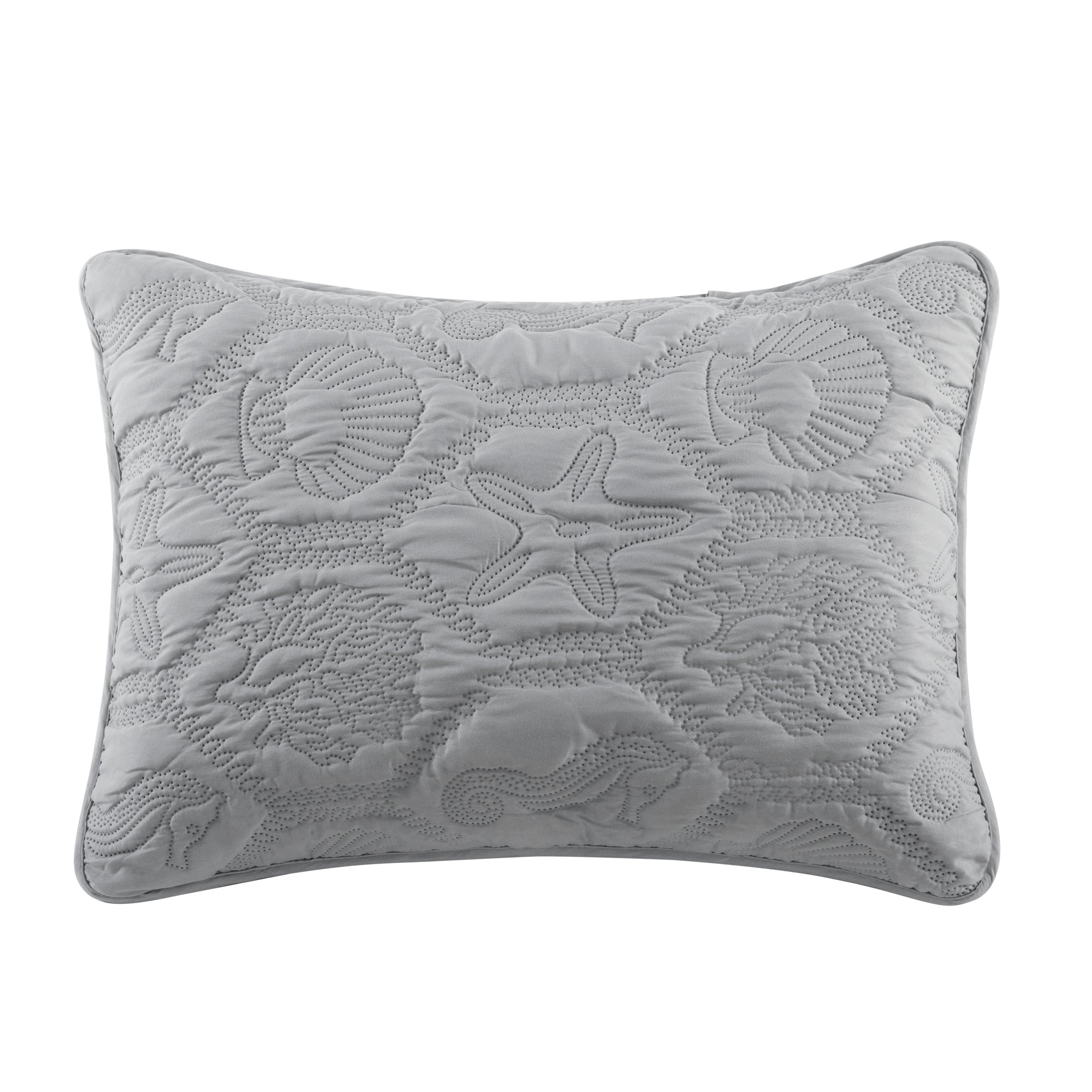 VCNY Home Shore Gray 3 Piece Bed Quilt and 2 Pillow Shams Set, King (Open Box)