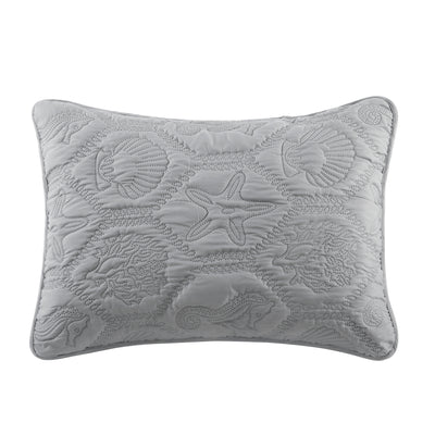 VCNY Home Shore Gray 3 Piece Bed Quilt and 2 Pillow Shams Set, King (Open Box)