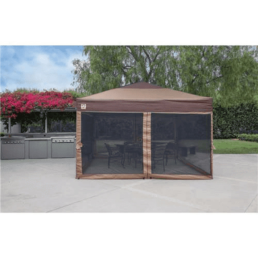 Z Shade Mesh Wall Screen Room Attachment for 12 x 12 Foot Outdoor Canopy, Tan - VMInnovations