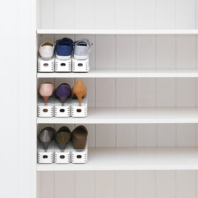Like-It SHW-01 Space Saving Closet Organizer Storage Shoe Holder, White (2 Pack)