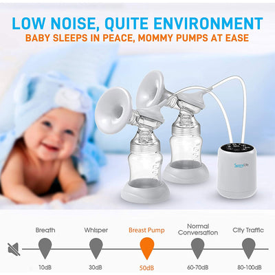 SereneLife Portable Electric Rechargeable Double Breast Pump with LED Display - VMInnovations