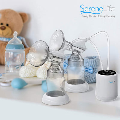 SereneLife Portable Electric Rechargeable Double Breast Pump with LED Display - VMInnovations