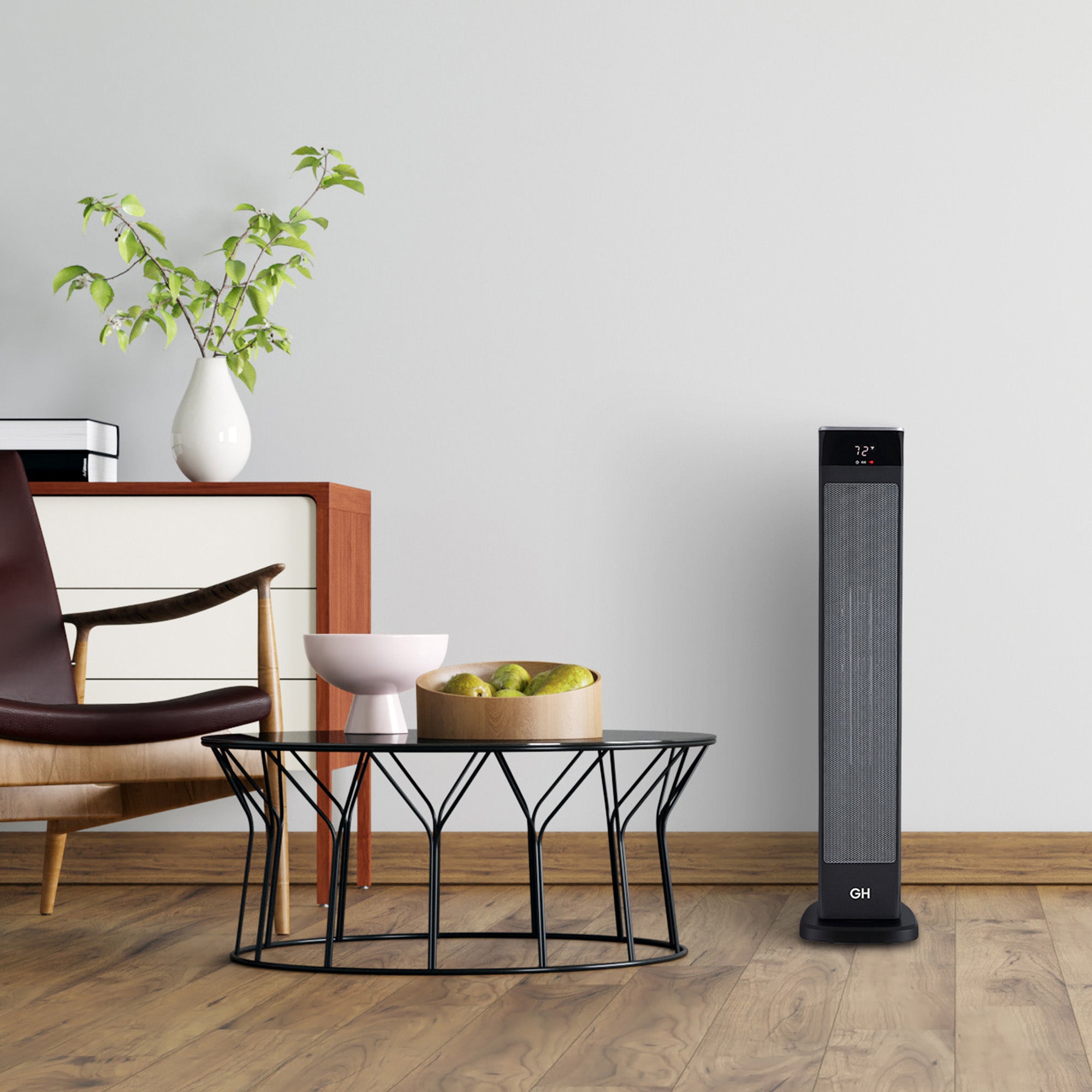 Good Housekeeping 30" Tower Space Heater w/Remote, Oscillating, Black (Open Box) - VMInnovations