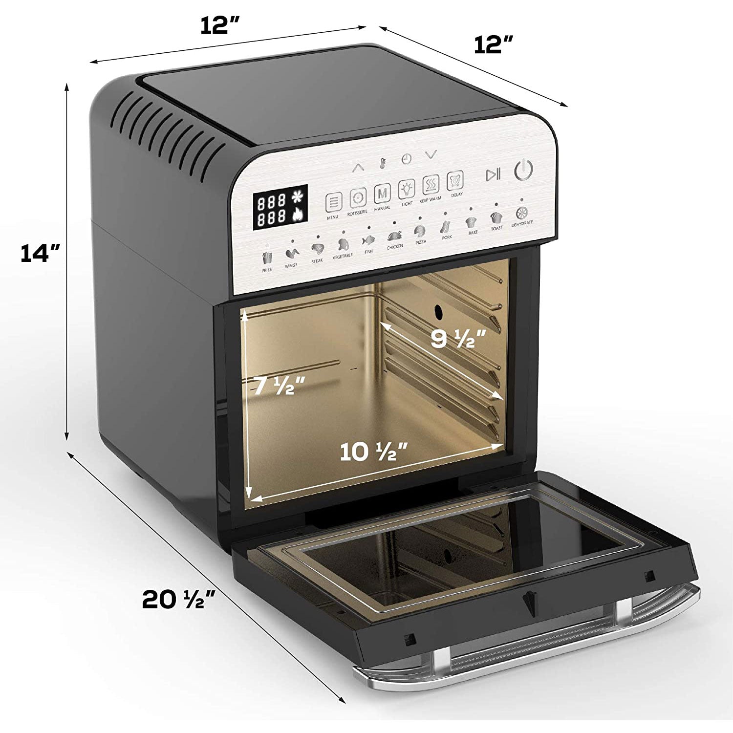 GoWISE 12.7-Quart Electric 15-in-1 Air Fryer and Oven Combo, Silver (For Parts)
