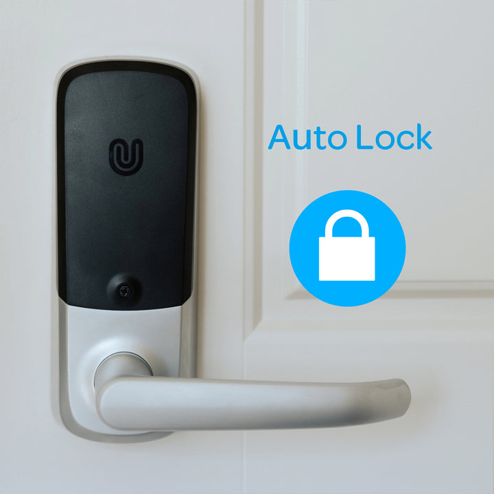 U-Tec Ultraloq UL3 BT 2nd Gen 5 in 1 Smart Home Door Lock Lever Handle, Silver - VMInnovations