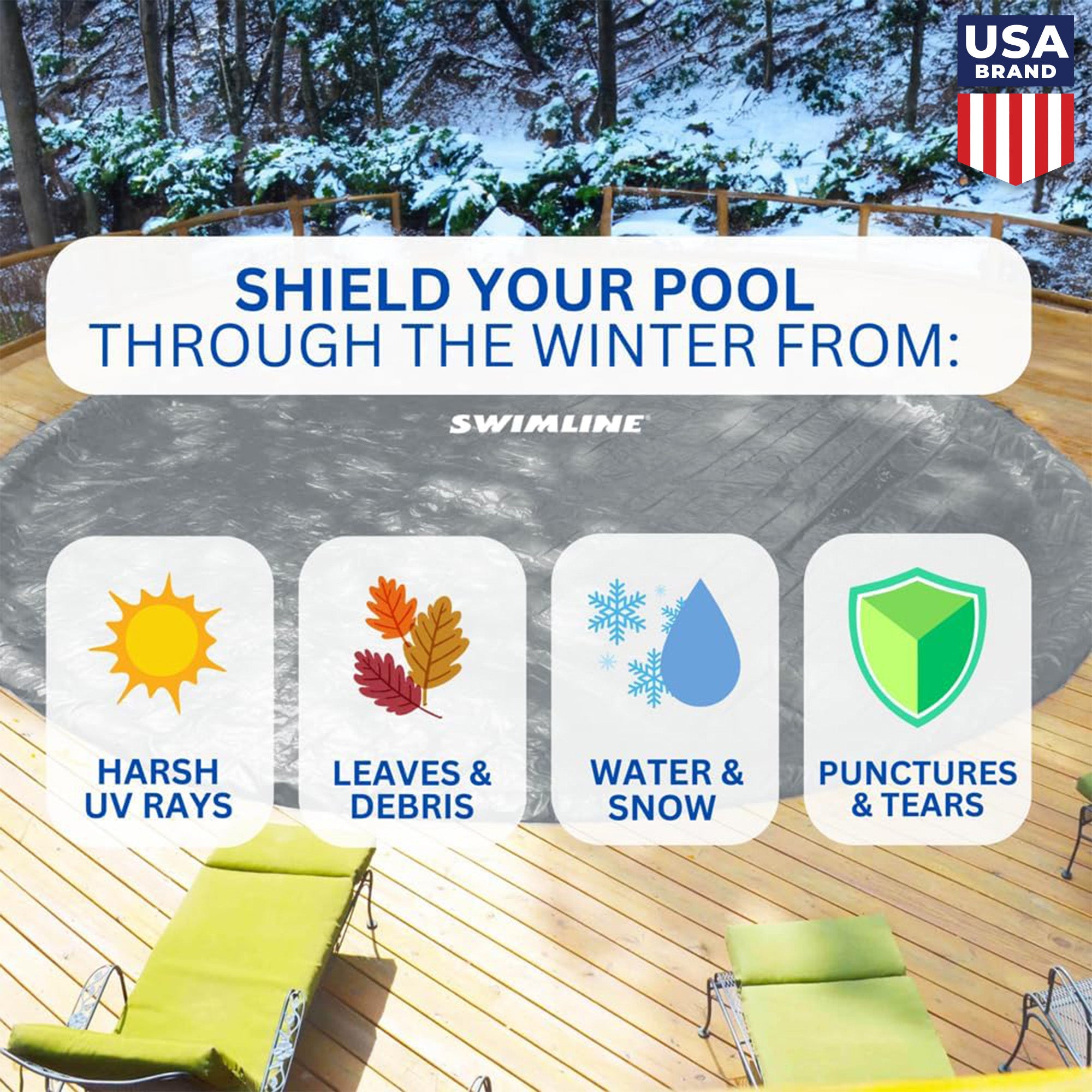 Swimline 24' Round Above Ground Swimming Pool Winter Cover Heavy Duty - Open Box