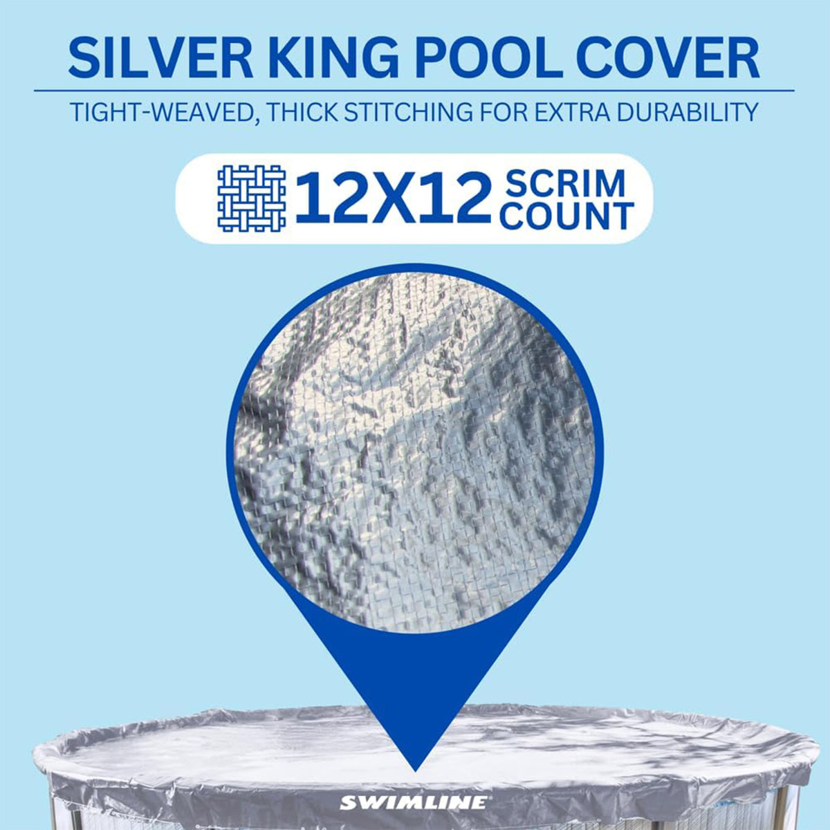 Swimline Hydrotools Silver King Winter Cover for 18x38 Ft Above Ground Pools - VMInnovations