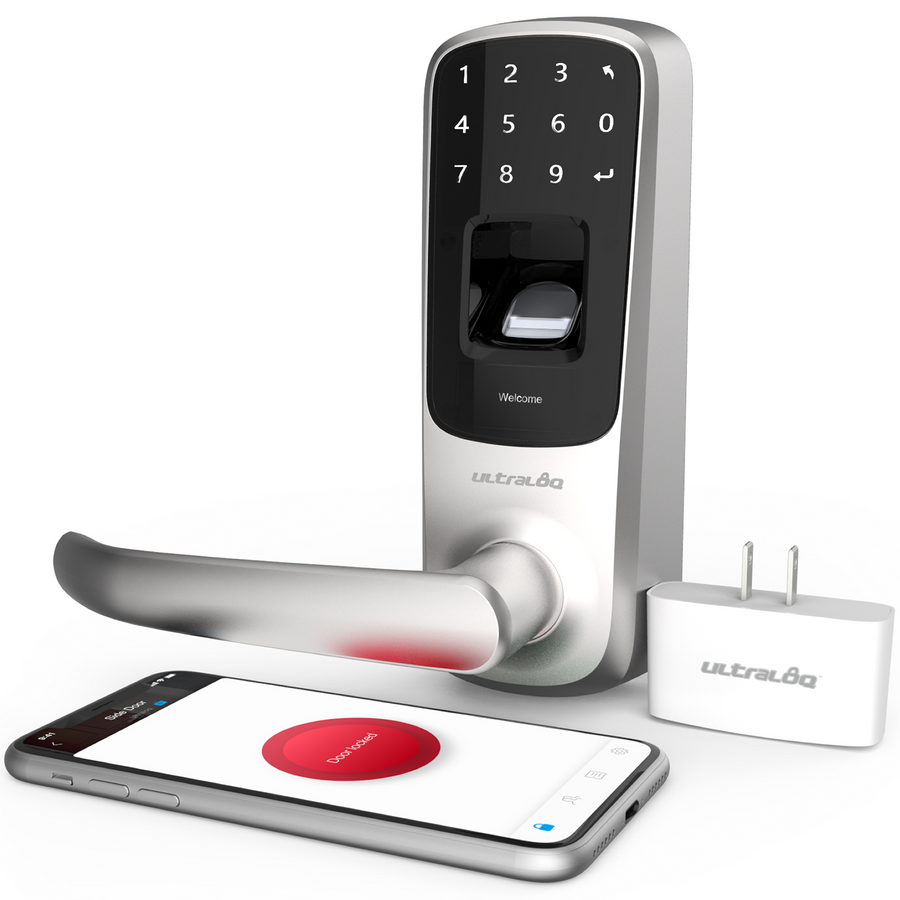 U-Tec Ultraloq UL3 BT 2nd Gen 5 in 1 Smart Home Door Lock, WIFI Bridge, Silver - VMInnovations