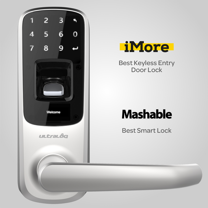 U-Tec Ultraloq UL3 BT 2nd Gen 5 in 1 Smart Home Door Lock, WIFI Bridge, Silver - VMInnovations