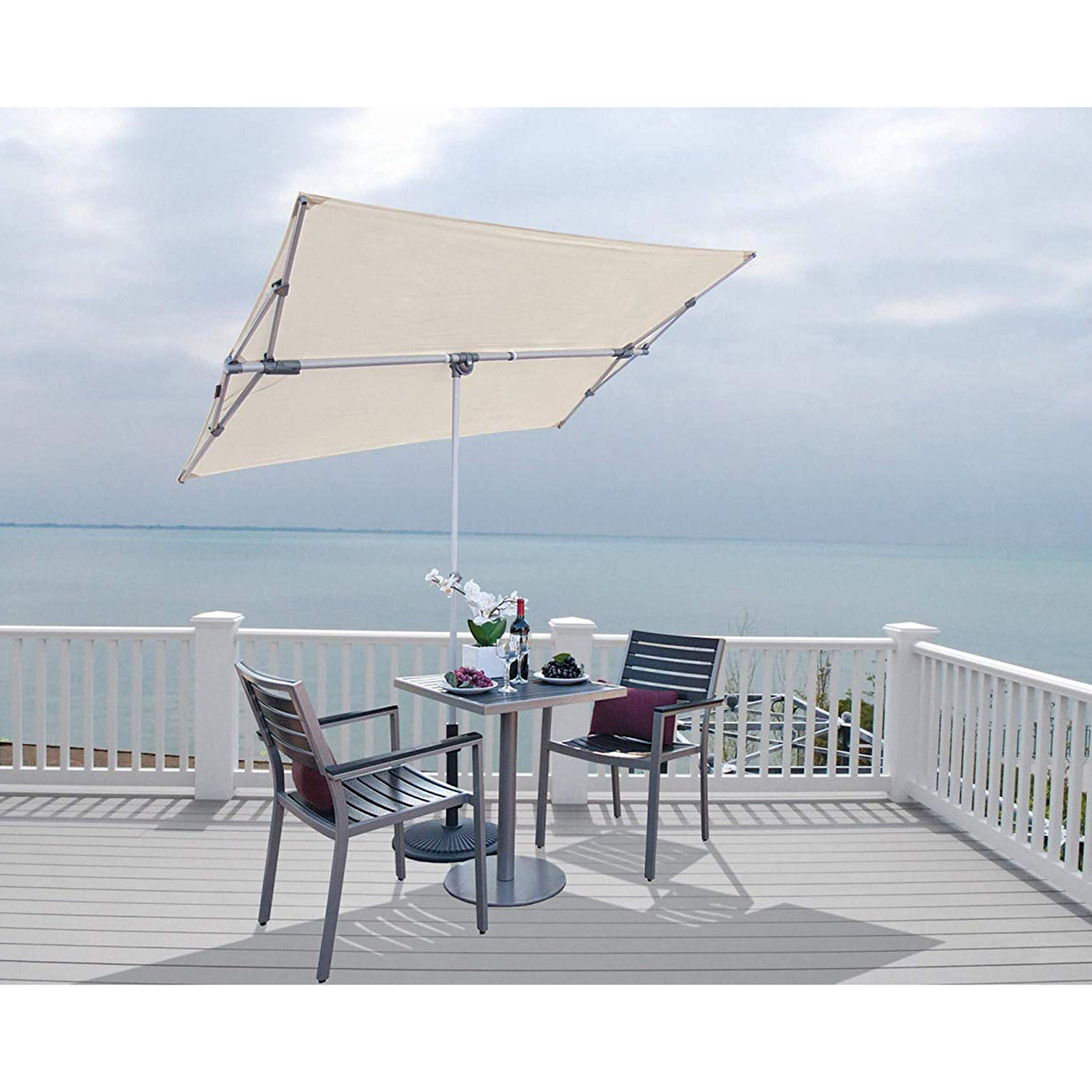 SimplyShade Capri Outdoor Patio Shade Balcony Umbrella, Antique Beige (Used)