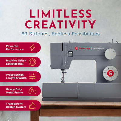 SINGER 4411 Sewing Machine with 69 Applications and Accessories, Gray (Open Box) - VMInnovations