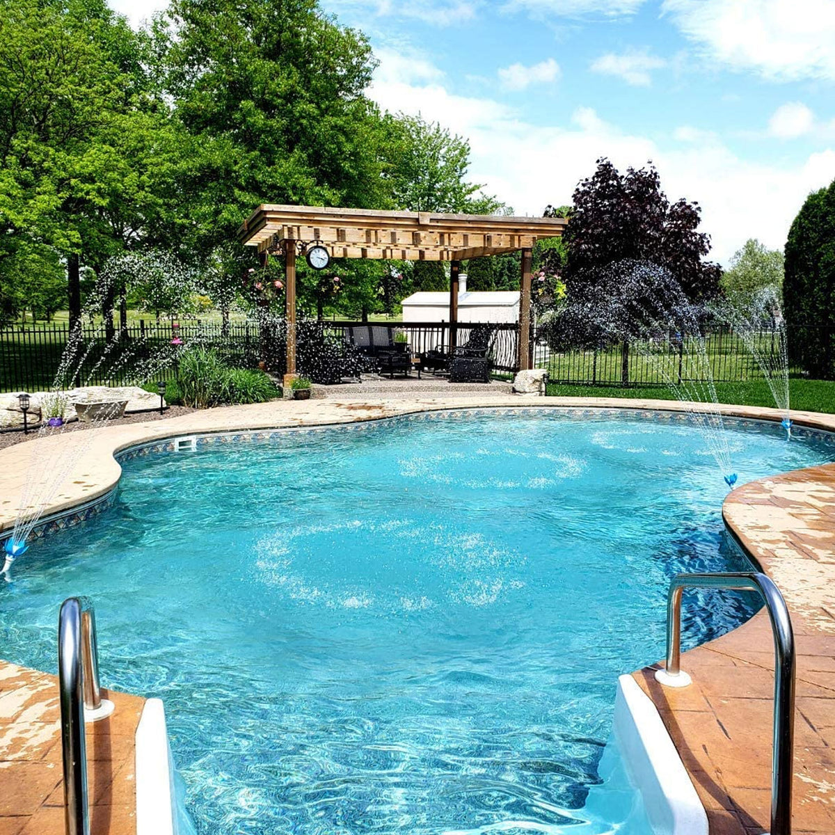 Magic Pool Fountain Water Fountain w/ LED Bulb & Comfy Floats Saddle Pool Float