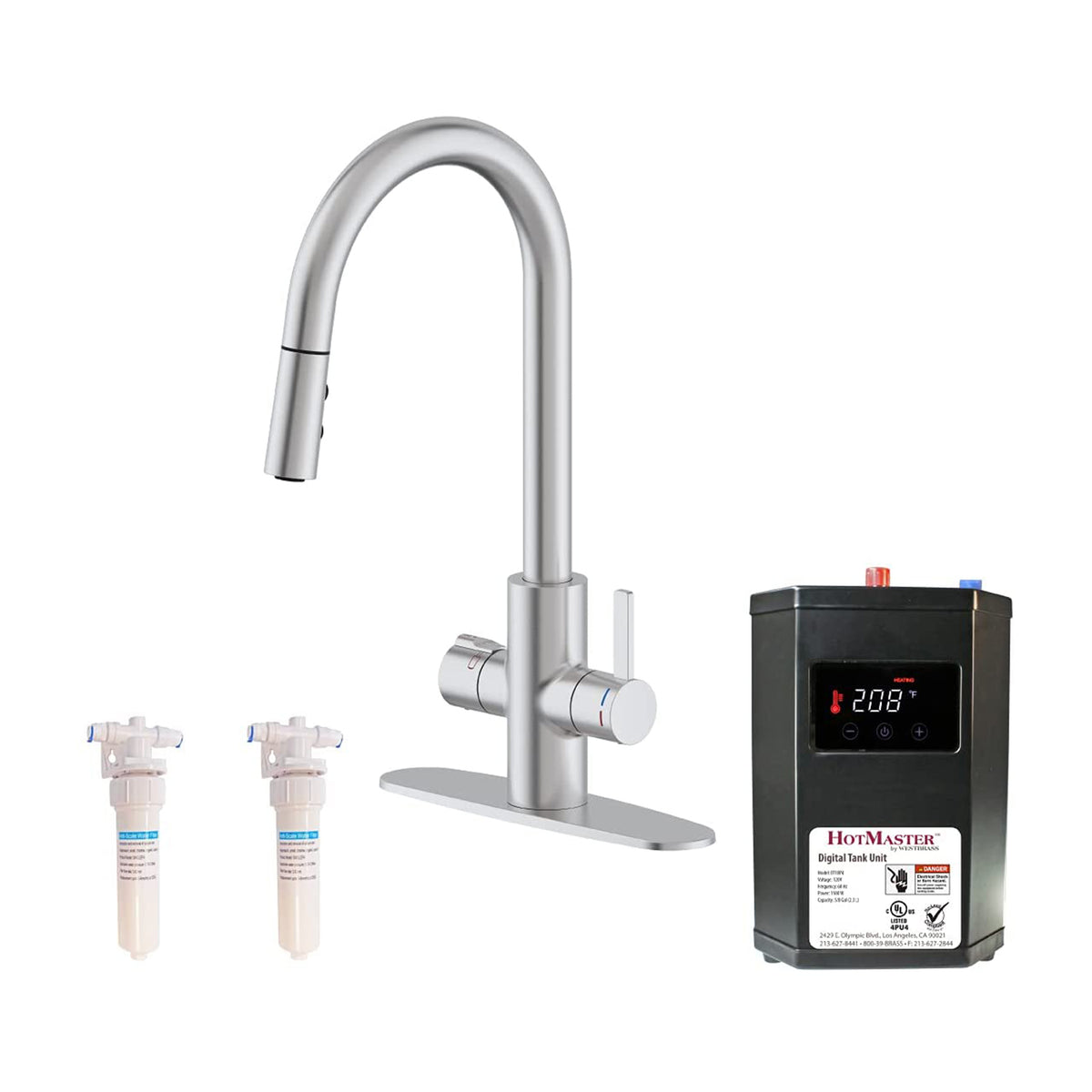 HotMaster 4in1 Hot Water Dispenser Faucet w/ Hot Tank, Stainless Steel(Open Box)