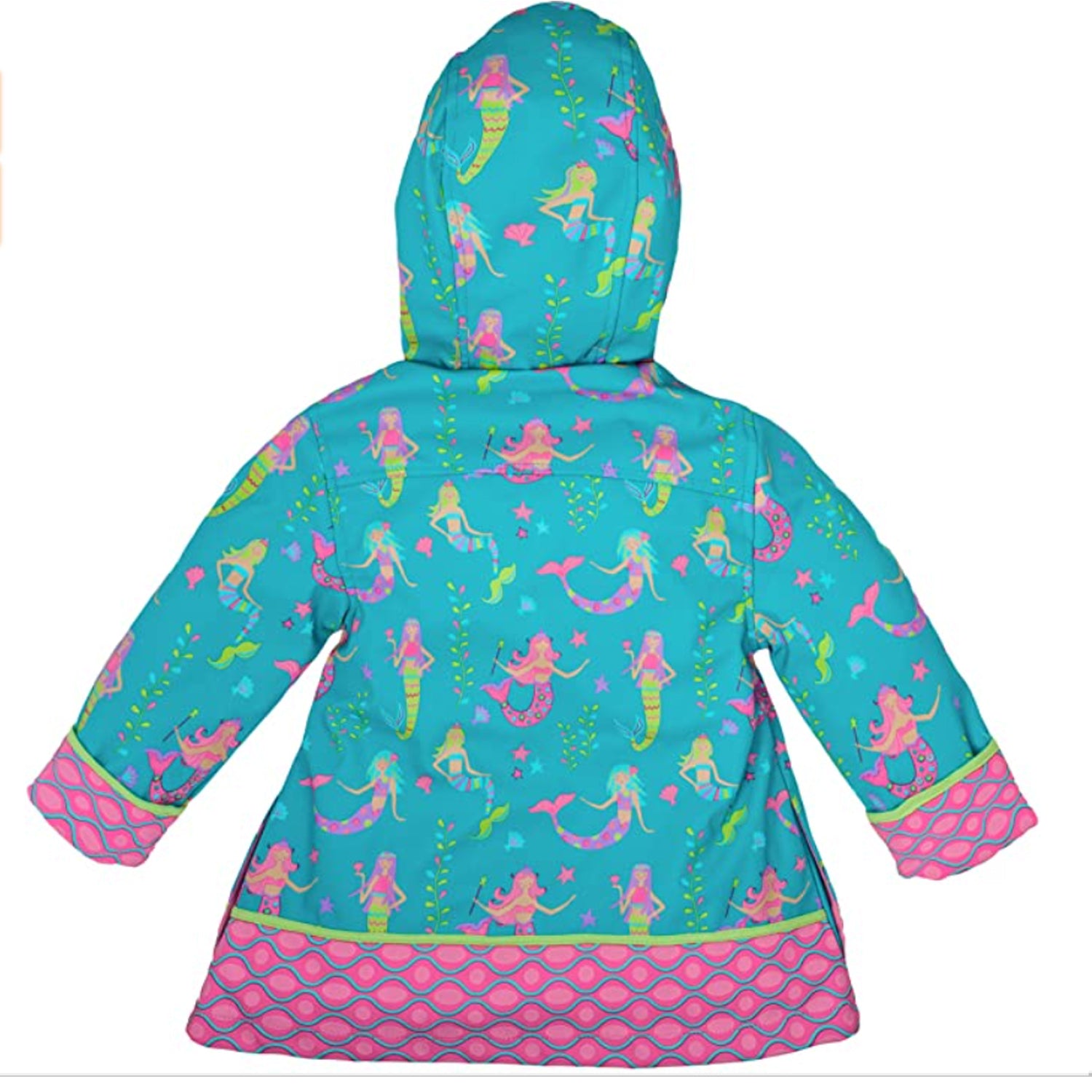 Stephen Joseph Kids Mermaid Hooded Rain Jacket, Size 5/6 and Rain Boots, Size 10