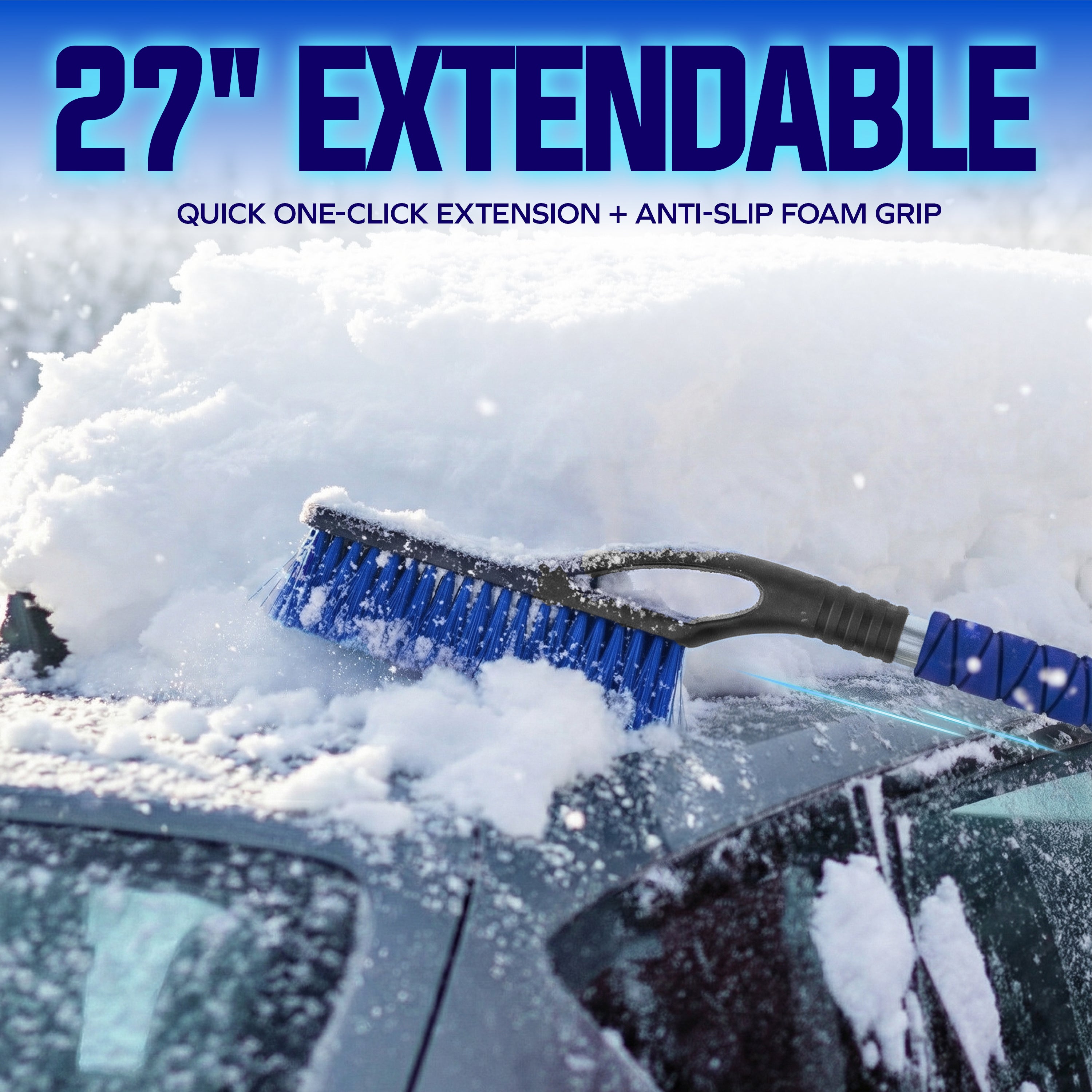 Snow Joe 2 Pack 27" Jumbo Multi-Purpose Ice Scraper & Snow Brush, SJEG-SB27X2 - VMInnovations
