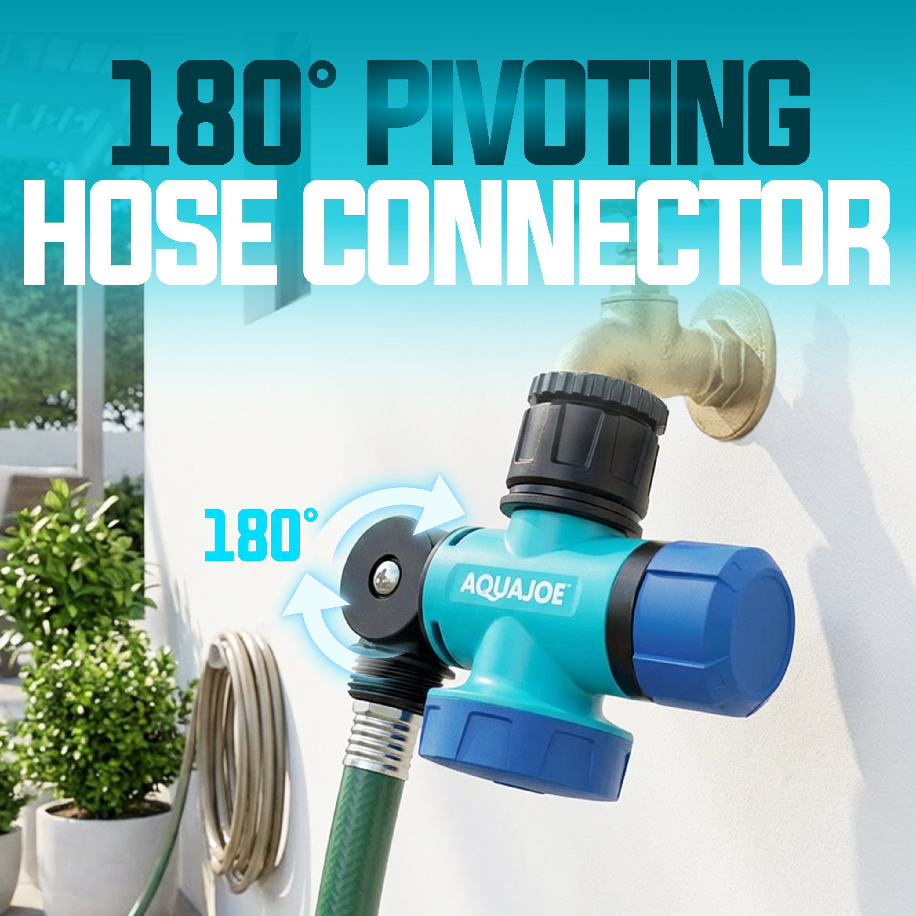 Aqua Joe 3 Pack Multi-Function Garden Hose Faucet Connector, 3/4" Spigot Adapter
