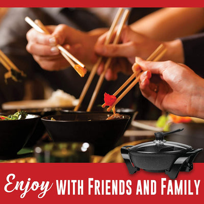 Brentwood Electric 6 Qt Nonstick Japanese Shabu Shabu Hot Pot, Black (Open Box)