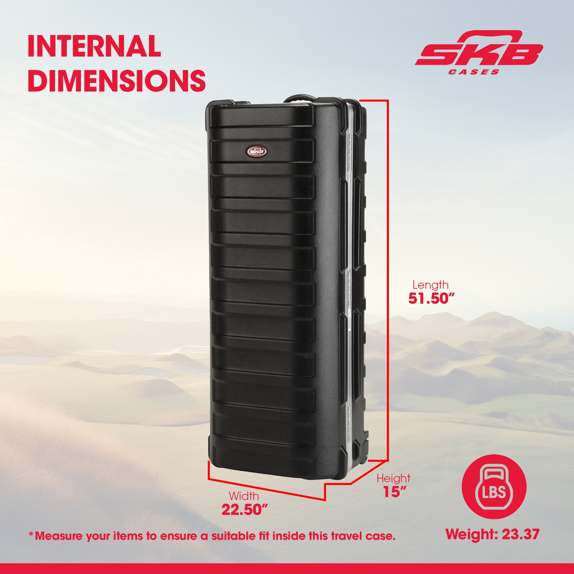 SKB ATA Stand Case, Wheels, Latches, Equipment Transport, 50 x 20”(Open Box) - VMInnovations