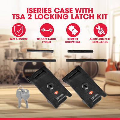 SKB 2 Latch Kit for iSeries Cases Travel Approved Lock Set w/Keys&Pins(Open Box)