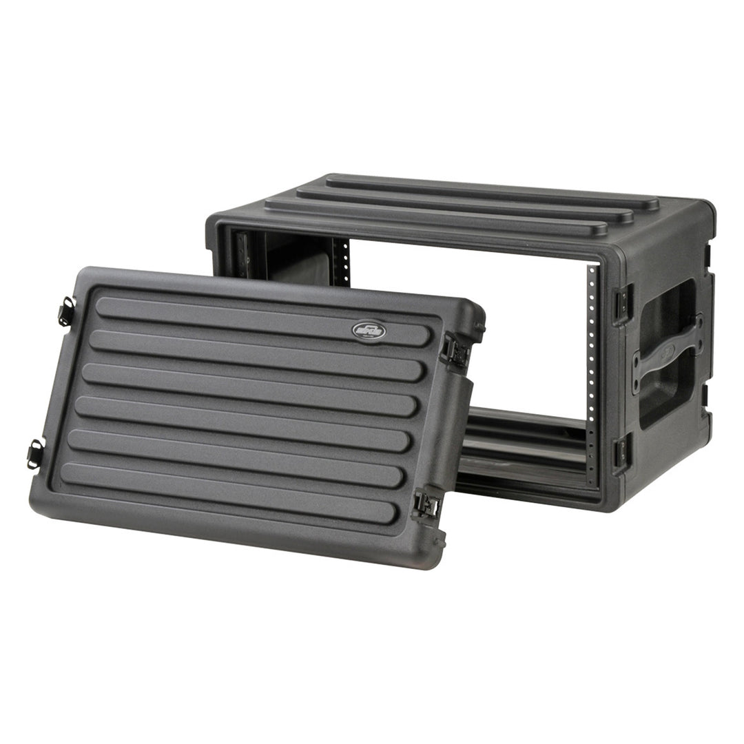 SKB 6U Shallow Roto Rack Case Gear Protector, Stackable, Waterproof, Black