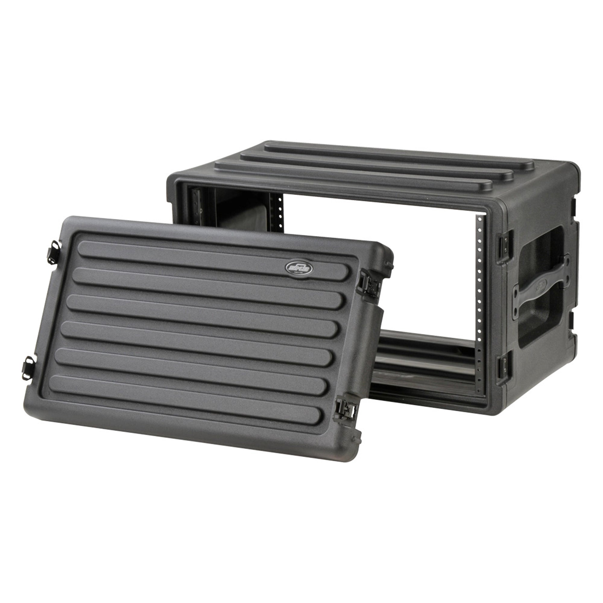 SKB 6U Shallow Roto Rack Case Gear Protector, Stackable, Waterproof, Black