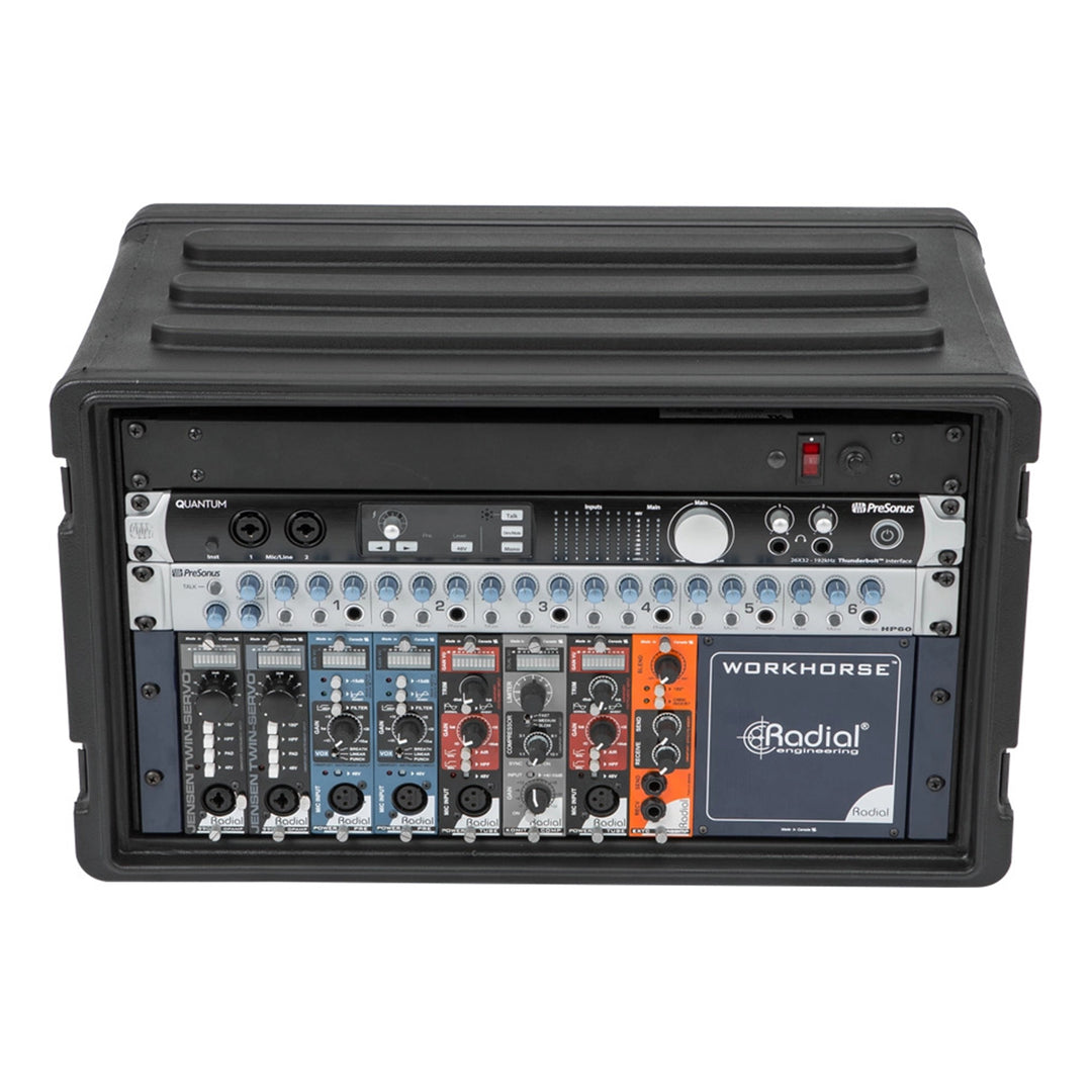 SKB 6U Shallow Roto Rack Case Gear Protector, Stackable, Waterproof, Black