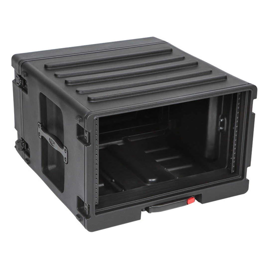 SKB 6U rSeries Rolling Rack with Integrated Back Wheels and 1-Touch Pull Handle