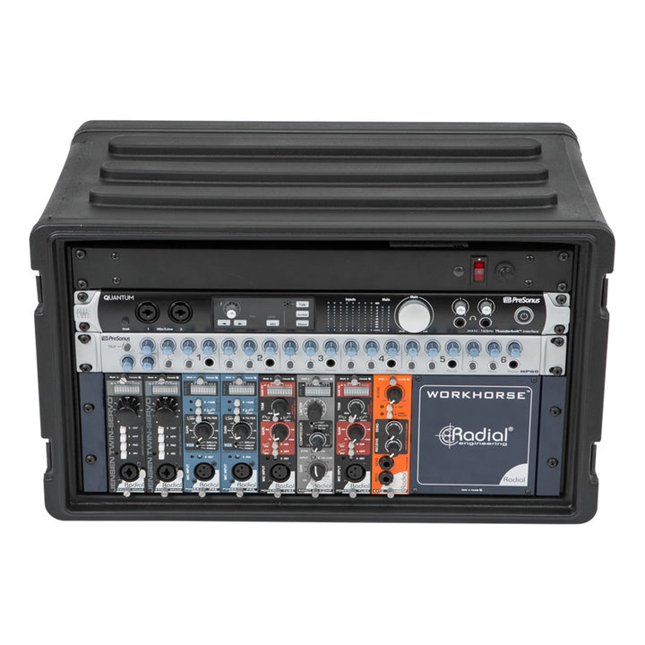 SKB 6U Shallow Roto Rack Case Gear Protector, Stackable, Waterproof, Black