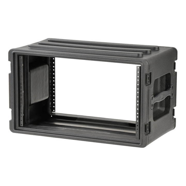 SKB 6U Shallow Roto Rack Case Gear Protector, Stackable, Waterproof, Black