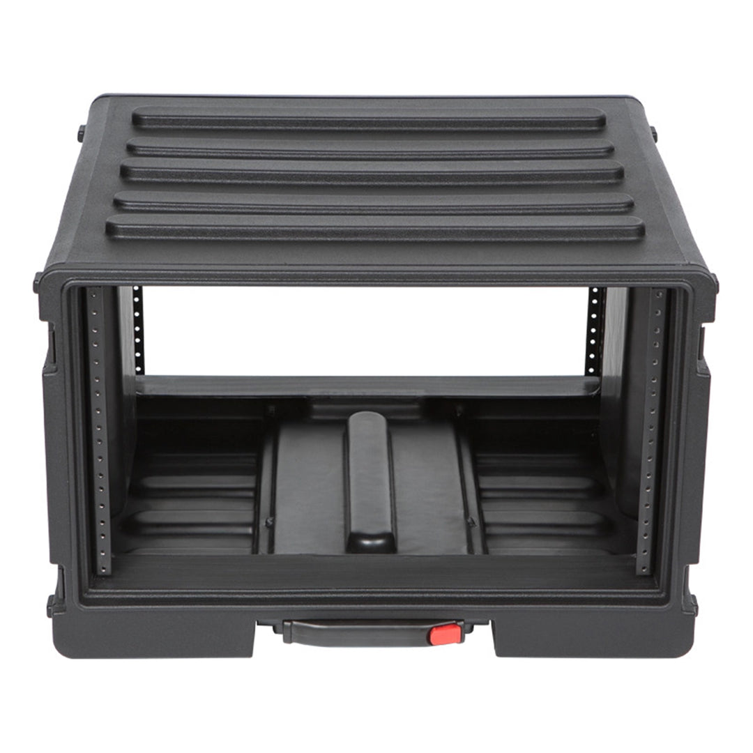 SKB 6U rSeries Rolling Rack with Integrated Back Wheels and 1-Touch Pull Handle