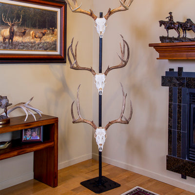 Skull Hooker Freestanding Deer Turkey Alligator Head Display Trophy Tree, Black - VMInnovations