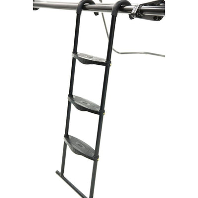 SkyBound 33 to 40 Inch 3 Step Powder Coated Trampoline Ladder, Black (Open Box)