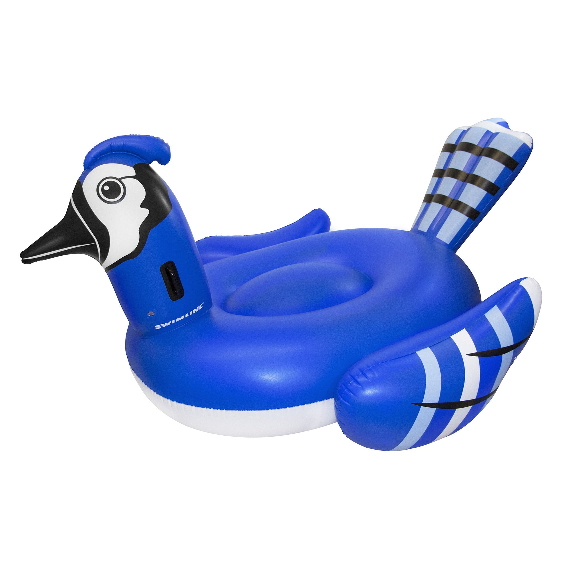 Inflatable Blue Jay Raft Bundled w/ Inflatable Color Changing LED Flamingo Float