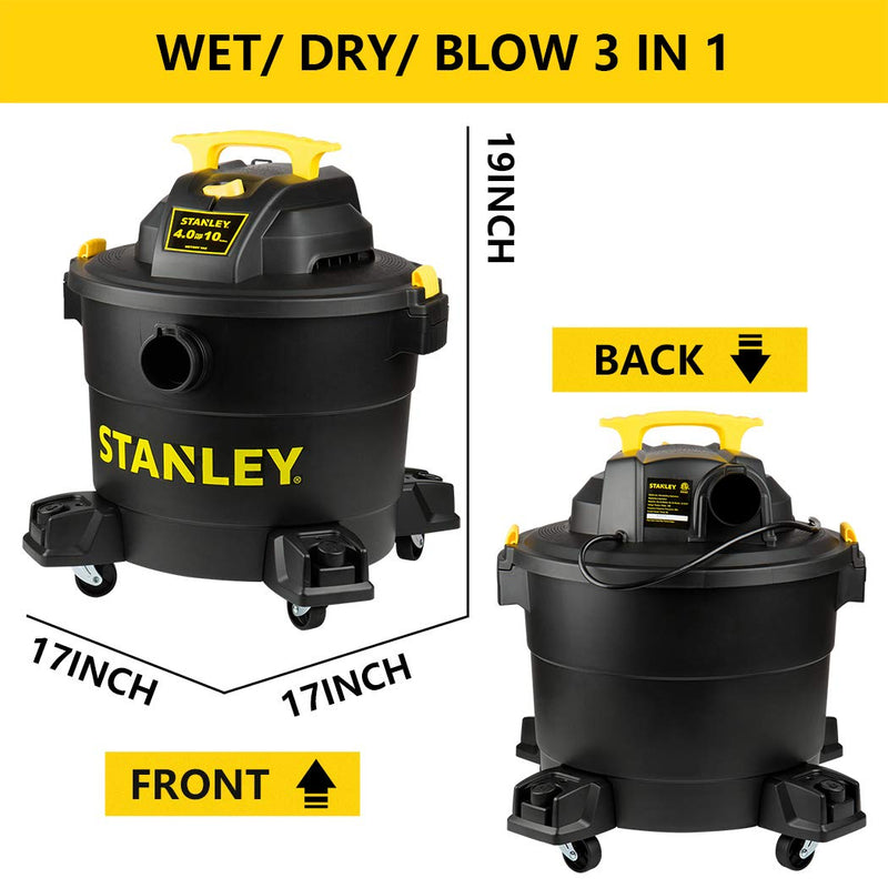 Stanley Heavy Duty Portable 10 Gallon Wet Dry Shop Vacuum Cleaner (Open Box)