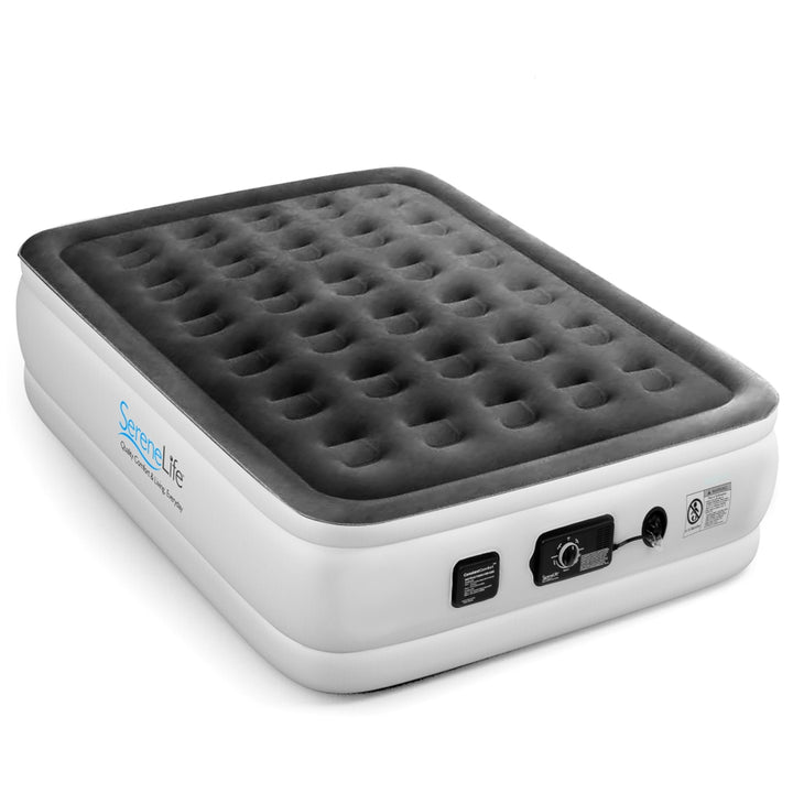 SereneLife Full Inflatable Airbed Flocked Mattress w/ Internal Pump (Open Box) - VMInnovations