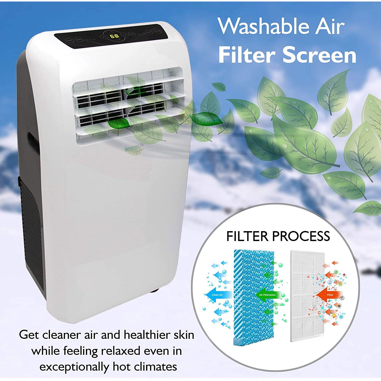 SereneLife SLACHT128 Portable 12000 BTU Room Air Conditioner & Heater (2 Pack) - VMInnovations