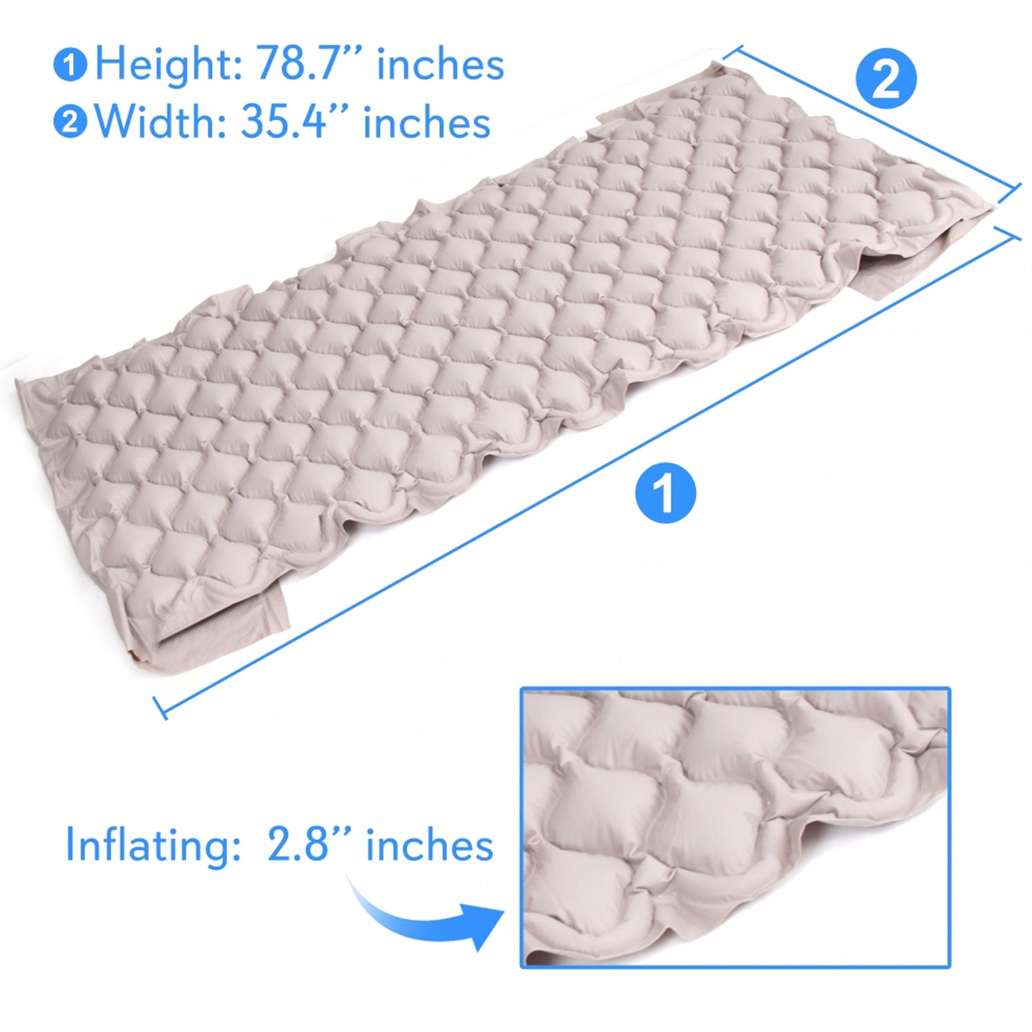 SereneLife Twin Inflatable Hospital Bed Bubble Pad Air Mattress w/ AC Pump(Used) - VMInnovations