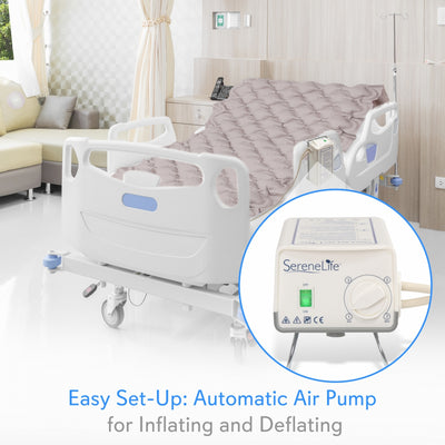 SereneLife Twin Inflatable Hospital Bed Bubble Pad Air Mattress w/ AC Pump(Used) - VMInnovations