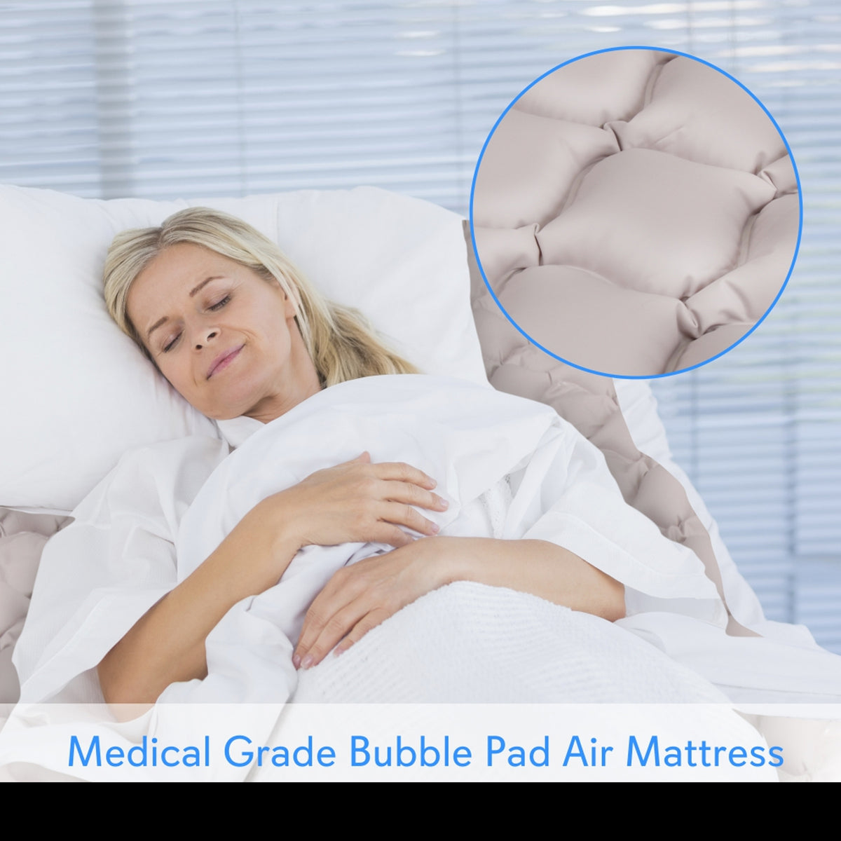SereneLife Twin Size Inflatable Bed Bubble Pad Air Mattress w/ AC Pump (4 Pack)