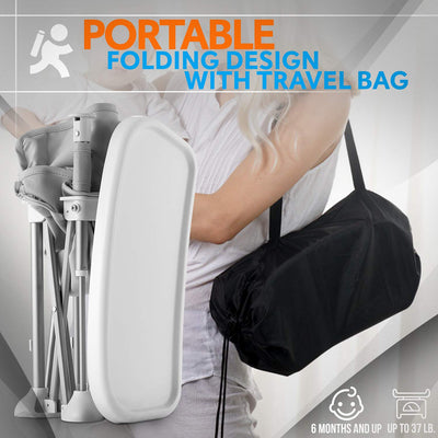 SereneLife SLBS66 Portable Baby Toddler Folding Booster Seat Feeding Chair, Gray - VMInnovations