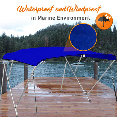 SereneLife 85 to 90 Inch Bimini Top Boat Cover with Double Walled Frame (2 Pack) - VMInnovations