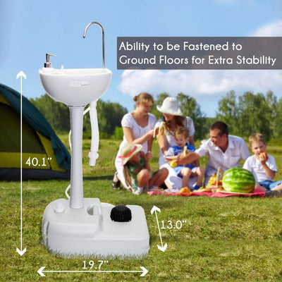 SereneLife Portable Hand Wash Sink Stand Water Faucet Washing Station (Open Box)