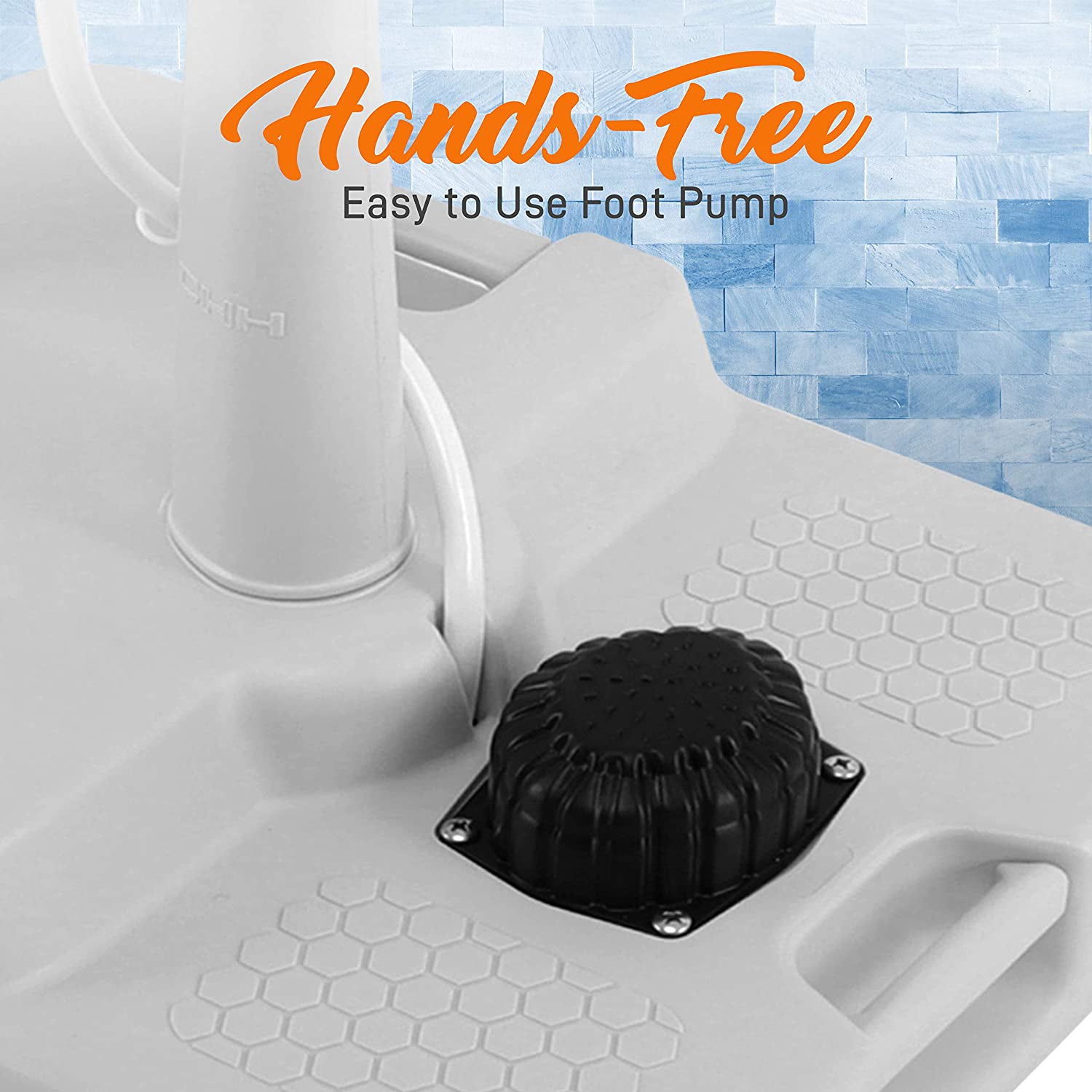 SereneLife Wheeled Mobile Foot Pump Hand Washing Stand Faucet Station (4 Pack)