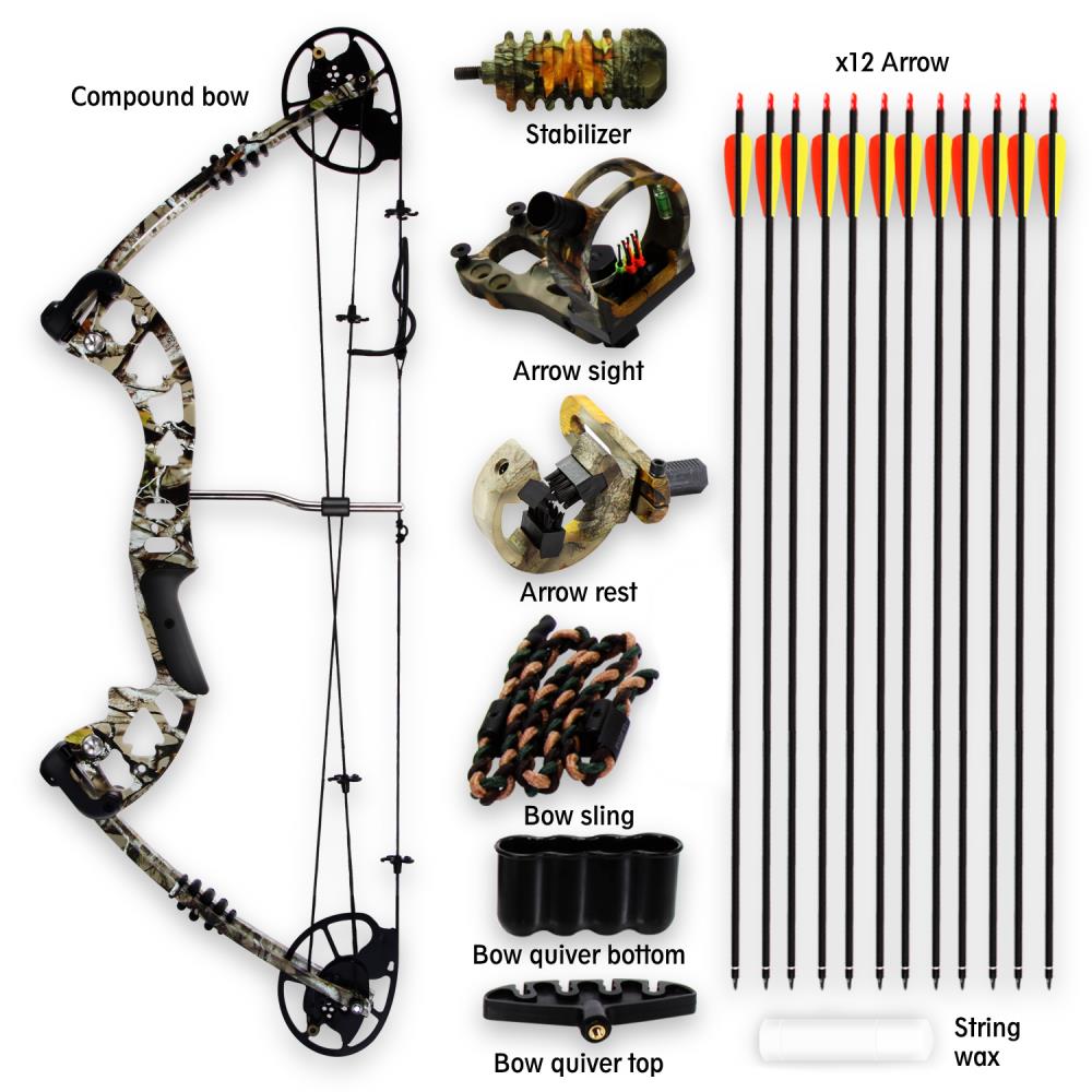 SereneLife Right Handed Complete Compound Target Practice Bow Package (4 Pack) - VMInnovations