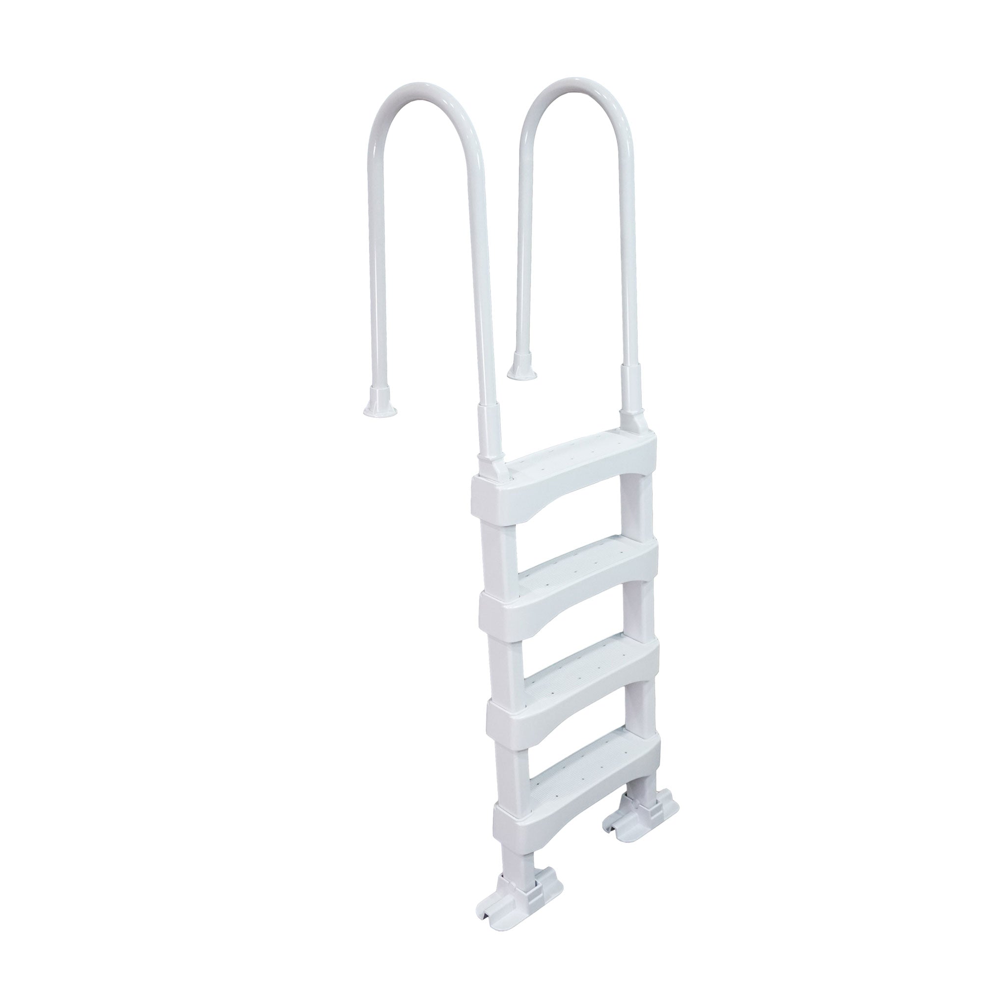 Vinyl Works In-Pool 4 Step Ladder for 60 Inch Swimming Pool Walls, White(2 Pack)