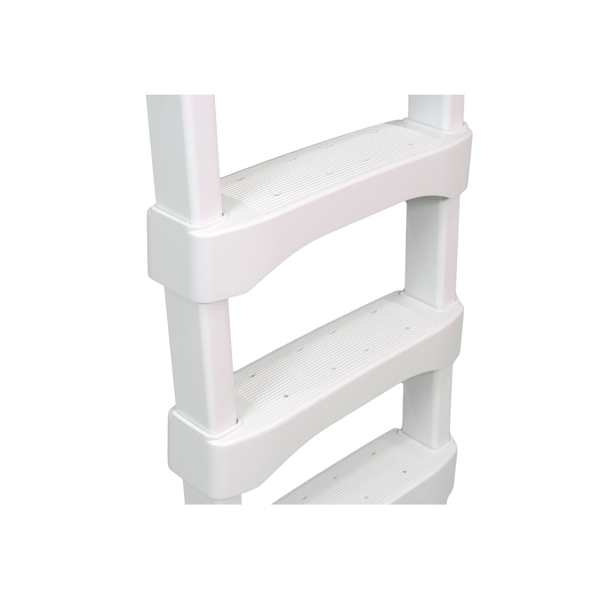 Vinyl Works In-Pool 4 Step Ladder for 60 Inch Swimming Pool Walls, White(2 Pack)
