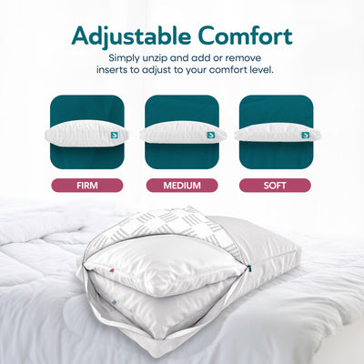 Sleepgram Bed Support Sleeping Pillow with Microfiber Cover, King Size(Open Box)