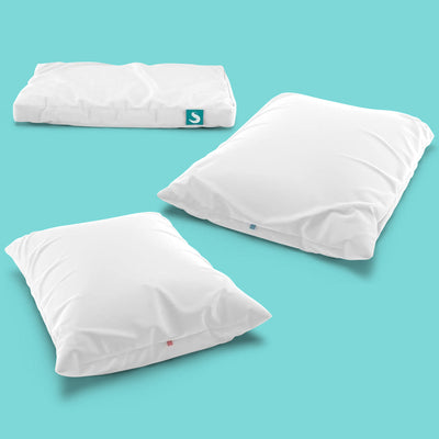 Sleepgram Bed Support Sleeping Pillow with Microfiber Cover, Queen Size, White
