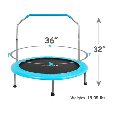 SereneLife 36 Inch Kids Outdoor Fitness Trampoline & Padded Frame Cover (4 Pack)