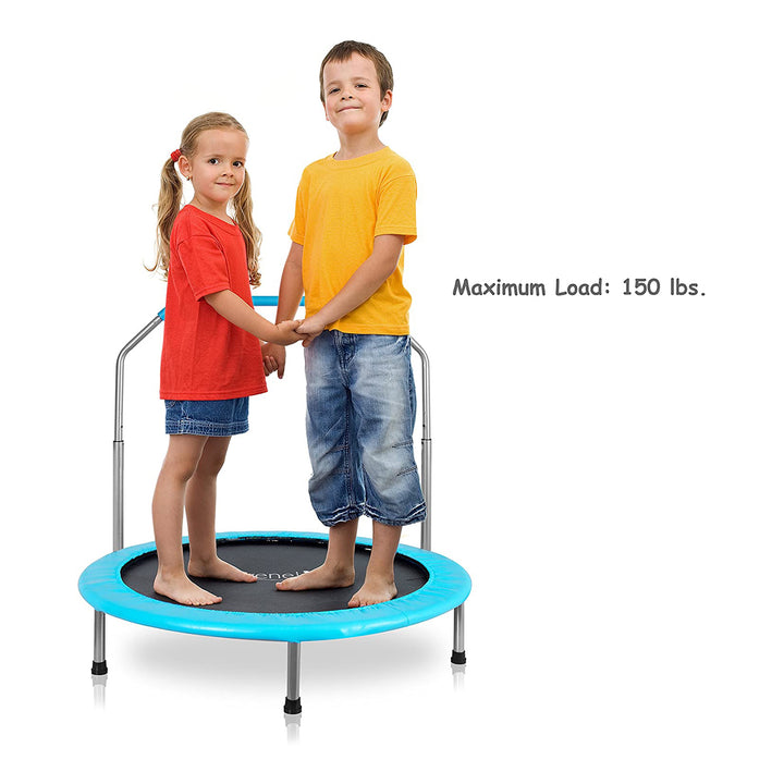 SereneLife 36 Inch Kids Indoor Outdoor Fitness Trampoline w/ Padded Frame Cover